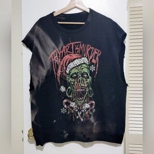 Thy Art is Murder Distressed Sleeveless Crew Neck Sweater sXXL Ugly Christmass
